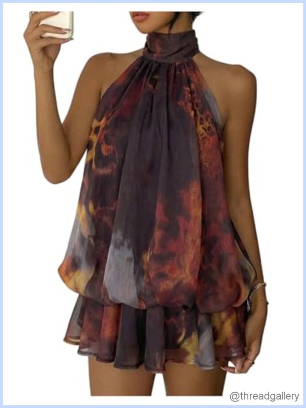 SweatyRocks Chiffon Backless Halter Mini Dress Y2K Summer Party